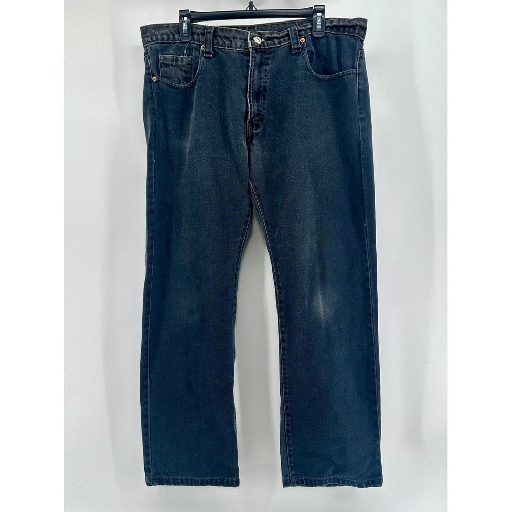 Levi's 505 Jeans Mens 36x30 Black Solid Regular Fit Vintage 2000s‎